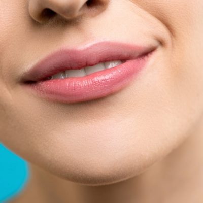 close up of a person's chin